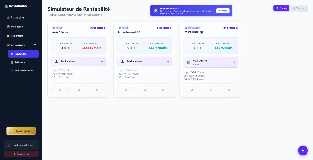 Simulateur de rentabilité